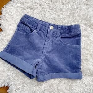 Forever 21 Kids corduroy ribbed cuffed shorts purple blue kids girls size 5 6